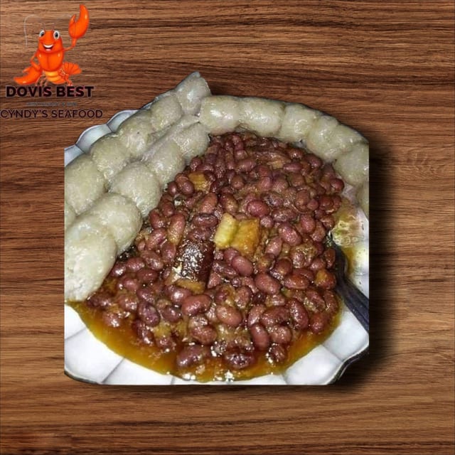 Bean Stew or Fried Beans with Puff Puff, Boboloh, Jollof Rice, or White Rice.