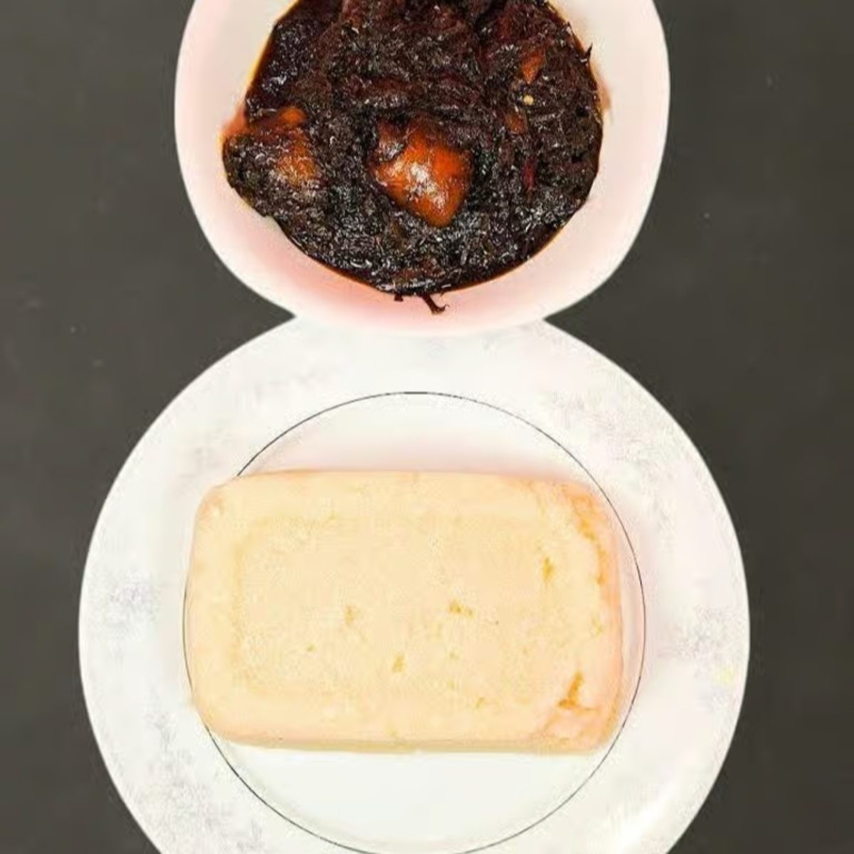 Eru Soup with Garri, Water Fufu or Pounded Yams